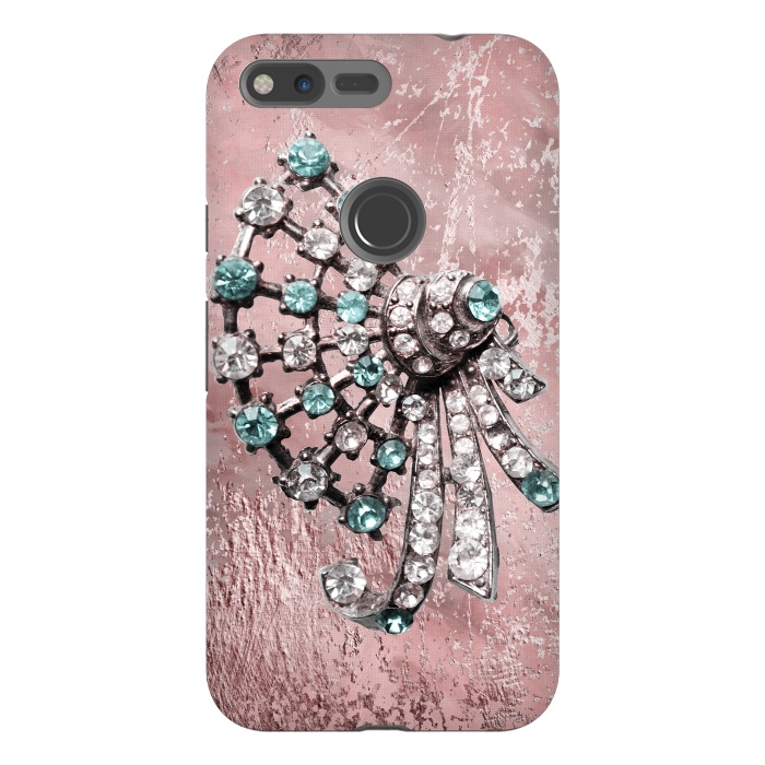 Pixel XL StrongFit Rhinestone Embellishment Pink And Teal by Andrea Haase