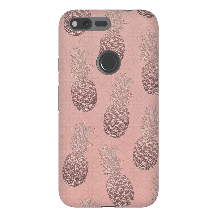 Pixel XL StrongFit Shiny Pink Pineapple by Andrea Haase