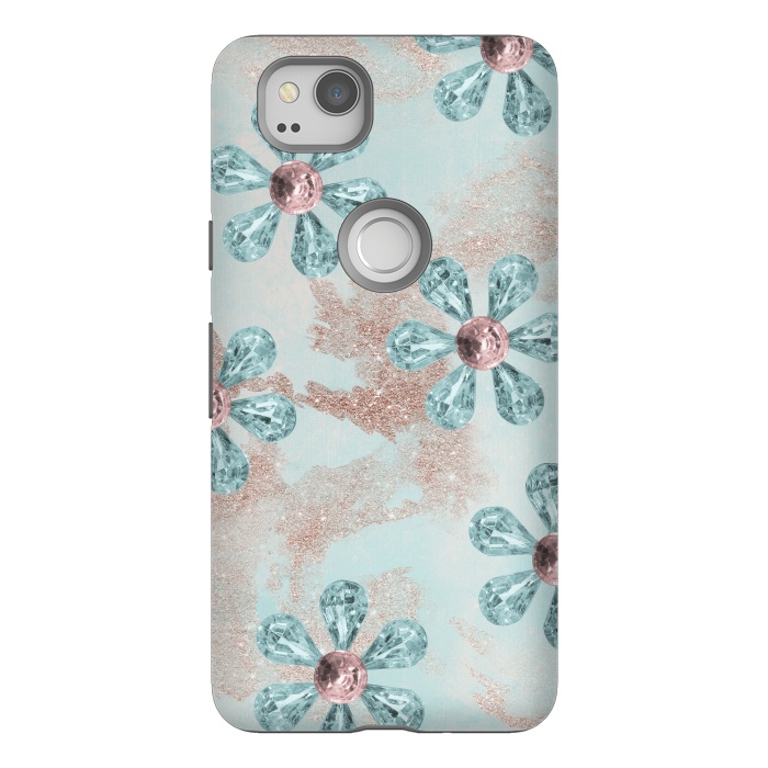 Pixel 2 StrongFit Rhinesone Flower Sparkle by Andrea Haase