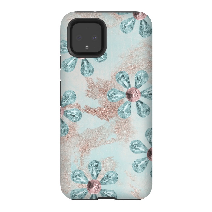 Pixel 4 StrongFit Rhinesone Flower Sparkle by Andrea Haase