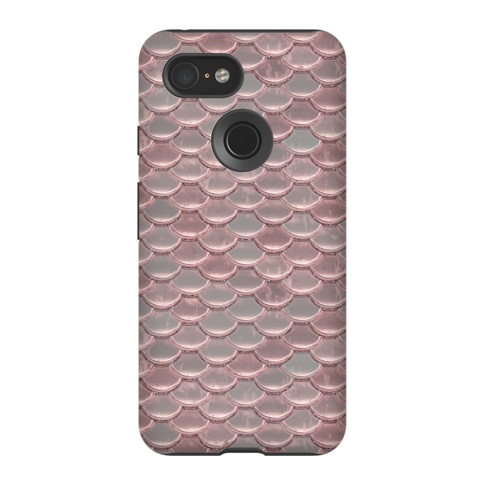 Pixel 3 StrongFit Pink Snake Skin by Andrea Haase