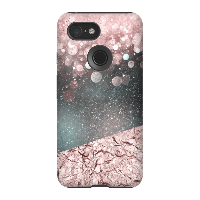 Pixel 3 StrongFit Rosegold Sparkle 2 by Andrea Haase
