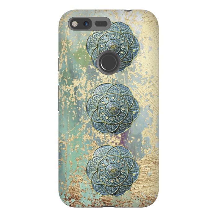 Pixel XL StrongFit Precious Embellishment On Gold And Teal by Andrea Haase