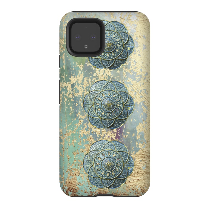 Pixel 4 StrongFit Precious Embellishment On Gold And Teal by Andrea Haase
