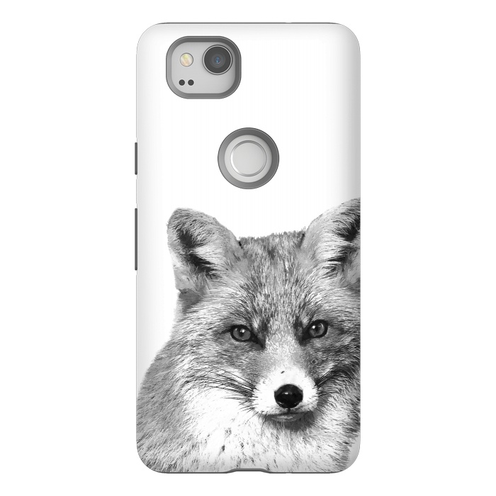 Pixel 2 StrongFit Black and White Fox by Alemi