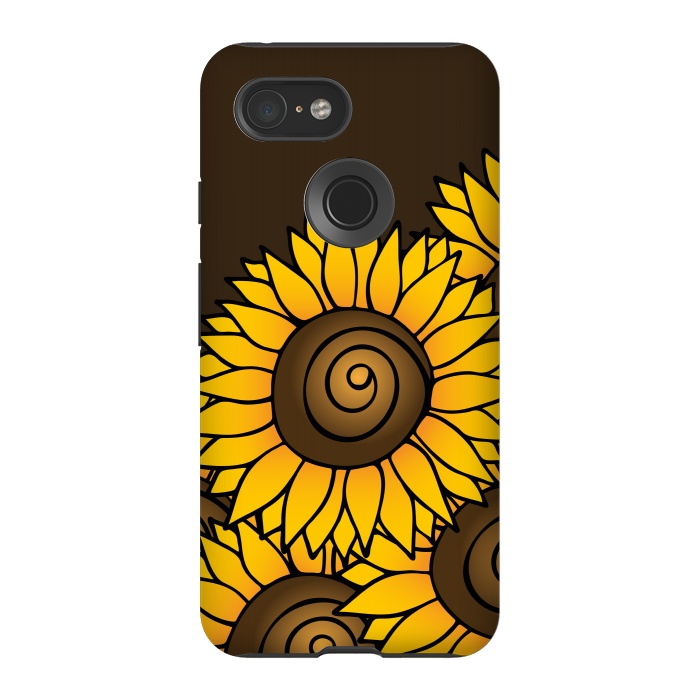 Pixel 3 StrongFit Sunflower by Majoih