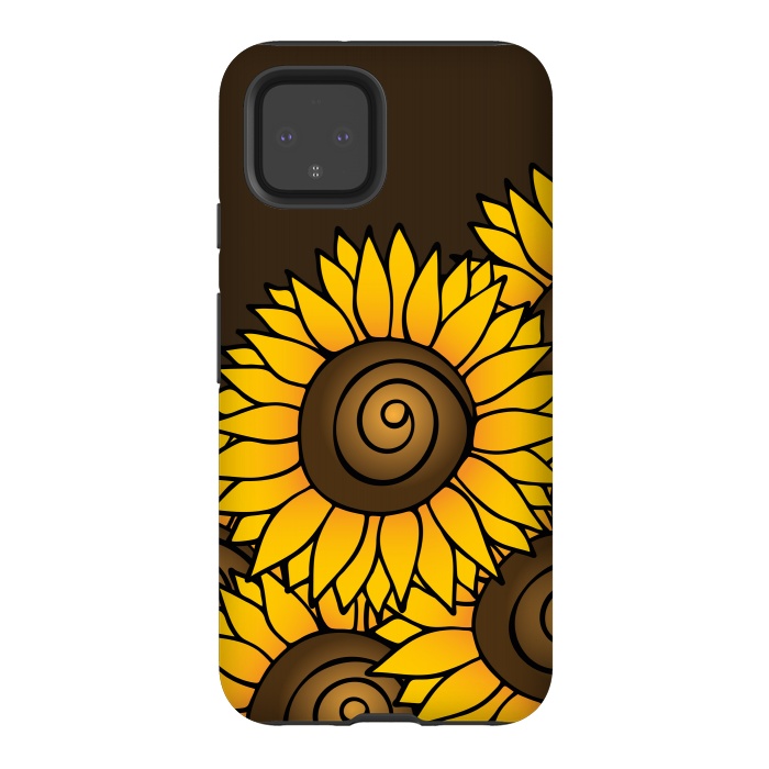Pixel 4 StrongFit Sunflower by Majoih