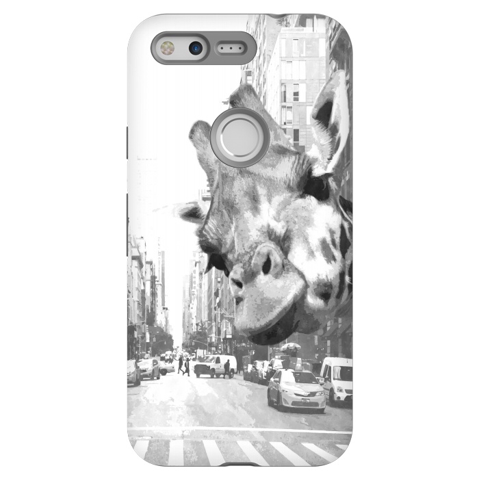 Pixel StrongFit Black and White Selfie Giraffe in NYC by Alemi