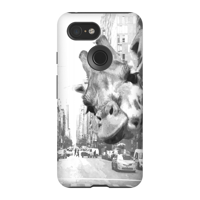 Pixel 3 StrongFit Black and White Selfie Giraffe in NYC by Alemi