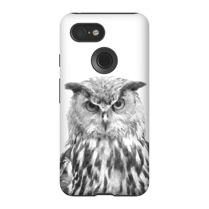 Pixel 3 StrongFit Black and White Owl by Alemi