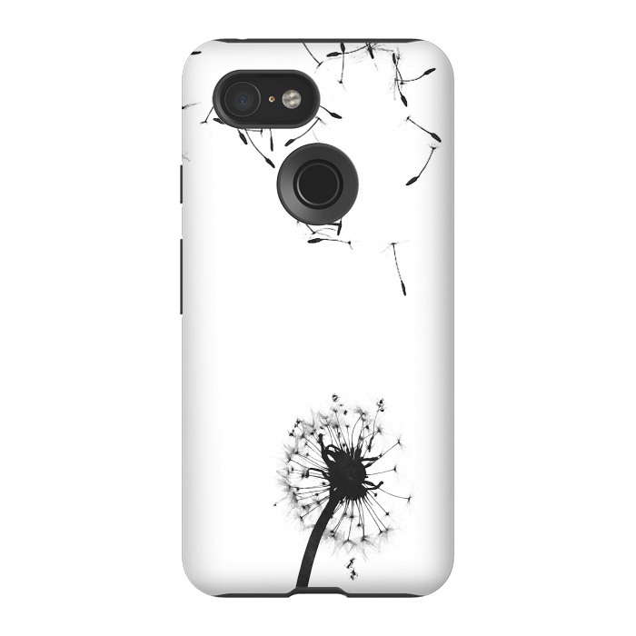 Pixel 3 StrongFit Black and White Dandelion #2 by Alemi