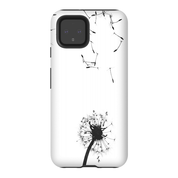 Pixel 4 StrongFit Black and White Dandelion #2 by Alemi