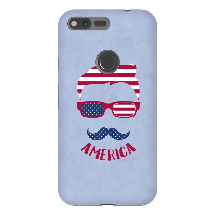 Pixel XL StrongFit American Hipster Face 4th July by Andrea Haase