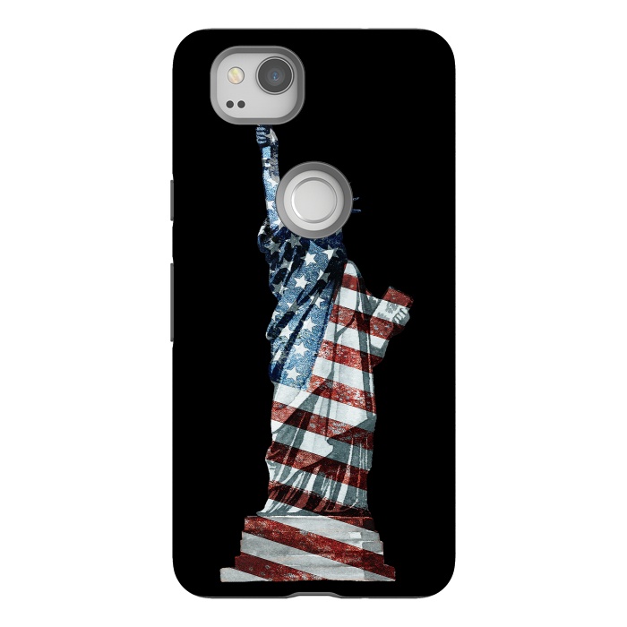 Pixel 2 StrongFit Lady Of Liberty Stars And Stripes by Andrea Haase