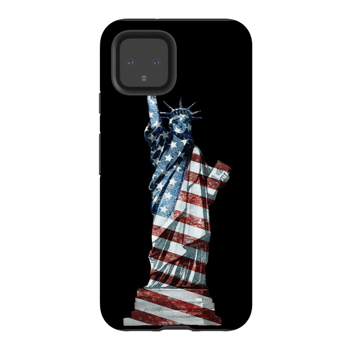 Pixel 4 StrongFit Lady Of Liberty Stars And Stripes by Andrea Haase