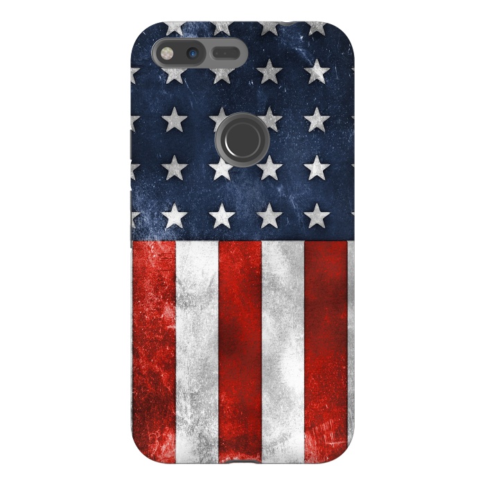 Pixel XL StrongFit Grunge Style American Flag by Andrea Haase