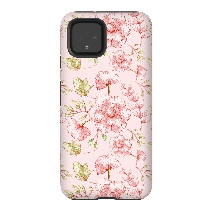 Pixel 4 StrongFit Pink Roses by  Utart
