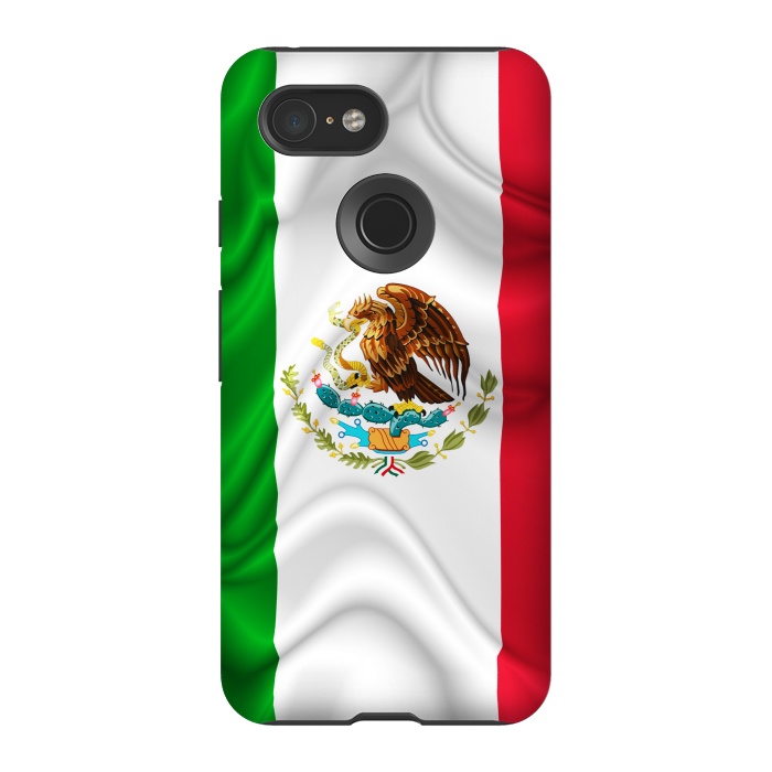 Pixel 3 StrongFit  Mexico Waving Silk Flag by BluedarkArt