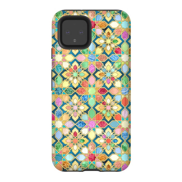 Pixel 4 StrongFit Gilded Moroccan Mosaic Tiles by Micklyn Le Feuvre