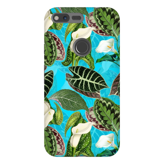 Pixel XL StrongFit Fresh tropical Flowers and Leaves Pattern by  Utart