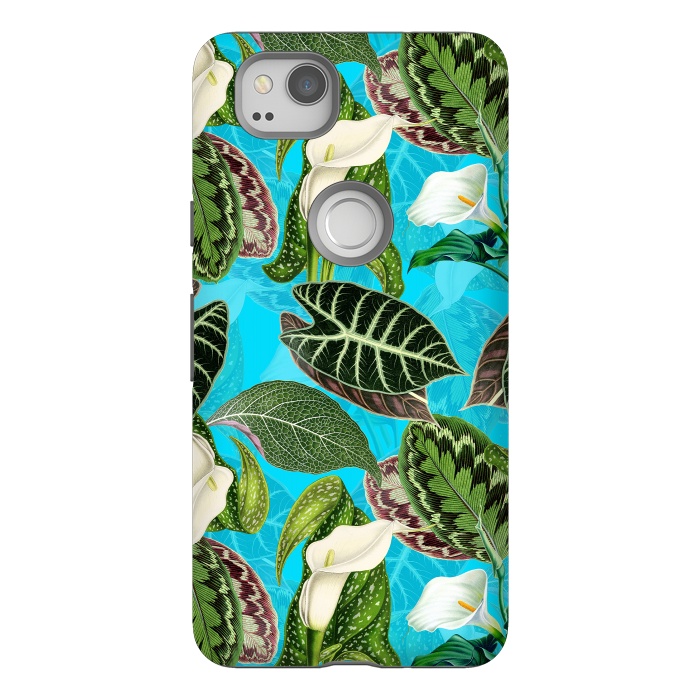 Pixel 2 StrongFit Fresh tropical Flowers and Leaves Pattern by  Utart