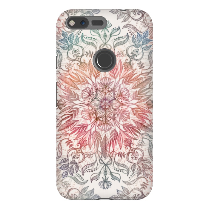 Pixel XL StrongFit Autumn Spice Mandala in Coral and Cream by Micklyn Le Feuvre
