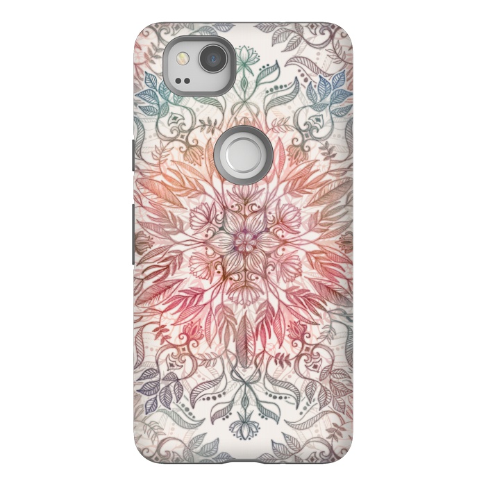 Pixel 2 StrongFit Autumn Spice Mandala in Coral and Cream by Micklyn Le Feuvre