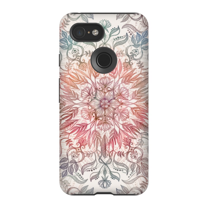 Pixel 3 StrongFit Autumn Spice Mandala in Coral and Cream by Micklyn Le Feuvre