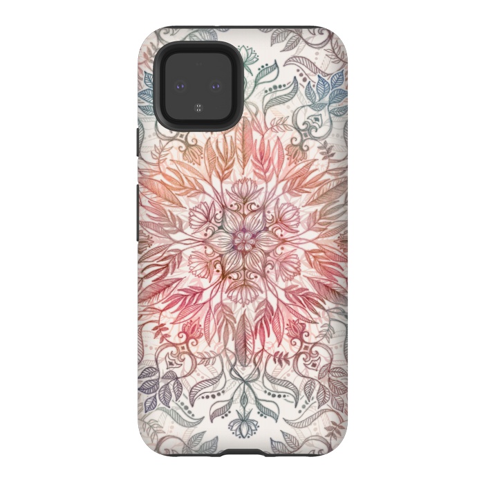 Pixel 4 StrongFit Autumn Spice Mandala in Coral and Cream by Micklyn Le Feuvre