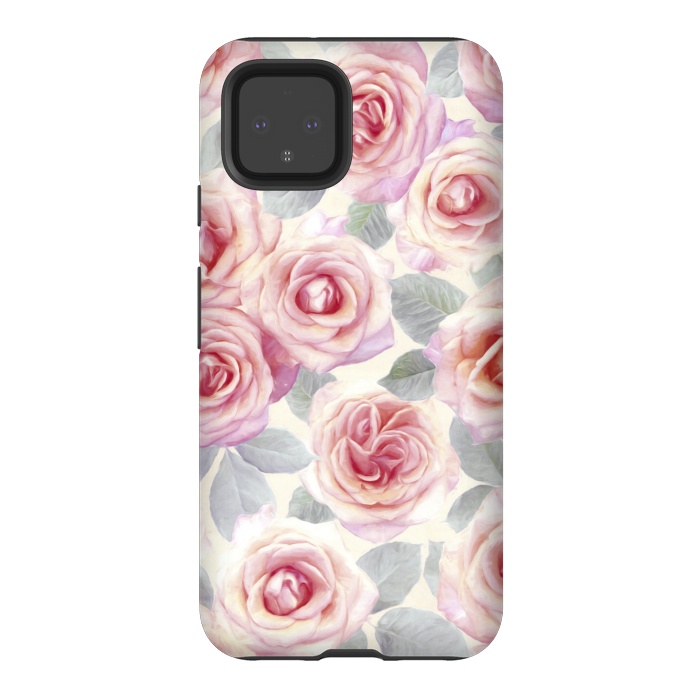 Pixel 4 StrongFit Painted Pink and Mauve Roses by Micklyn Le Feuvre