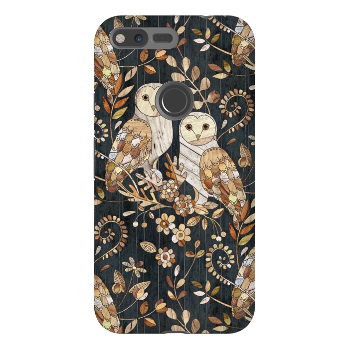 Pixel XL StrongFit Wooden Wonderland Barn Owl Collage by Micklyn Le Feuvre