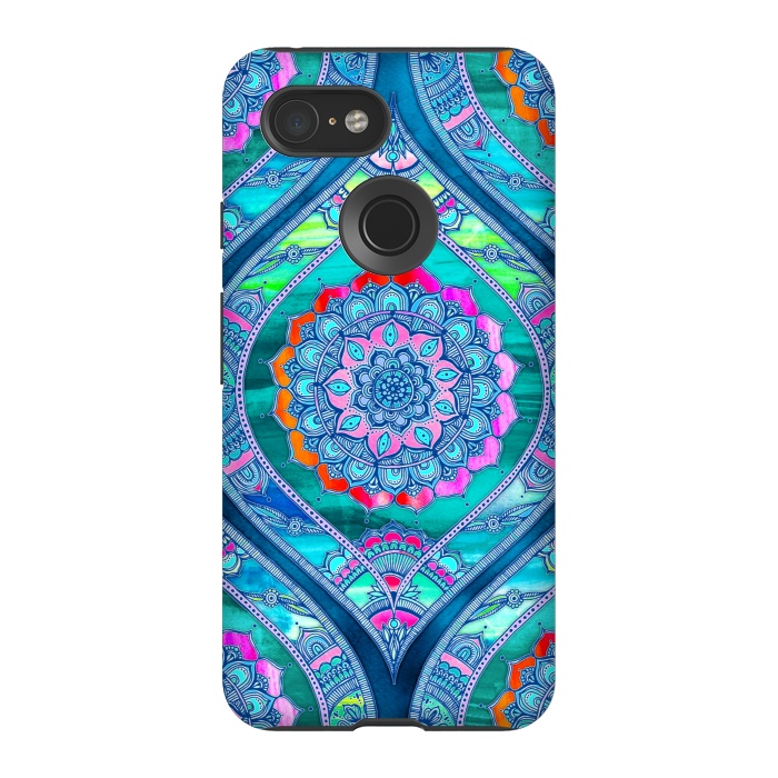 Pixel 3 StrongFit Radiant Boho Color Play Mandala by Micklyn Le Feuvre