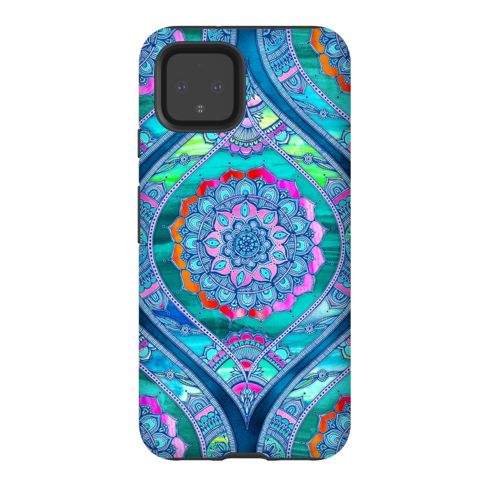 Pixel 4 StrongFit Radiant Boho Color Play Mandala by Micklyn Le Feuvre