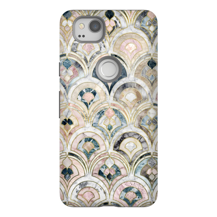 Pixel 2 StrongFit Art Deco Marble Tiles in Soft Pastels by Micklyn Le Feuvre