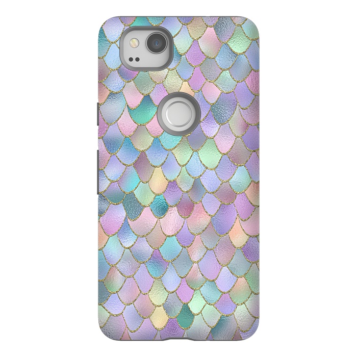 Pixel 2 StrongFit Lavender and Pink Wonky Mermaid Scales by  Utart