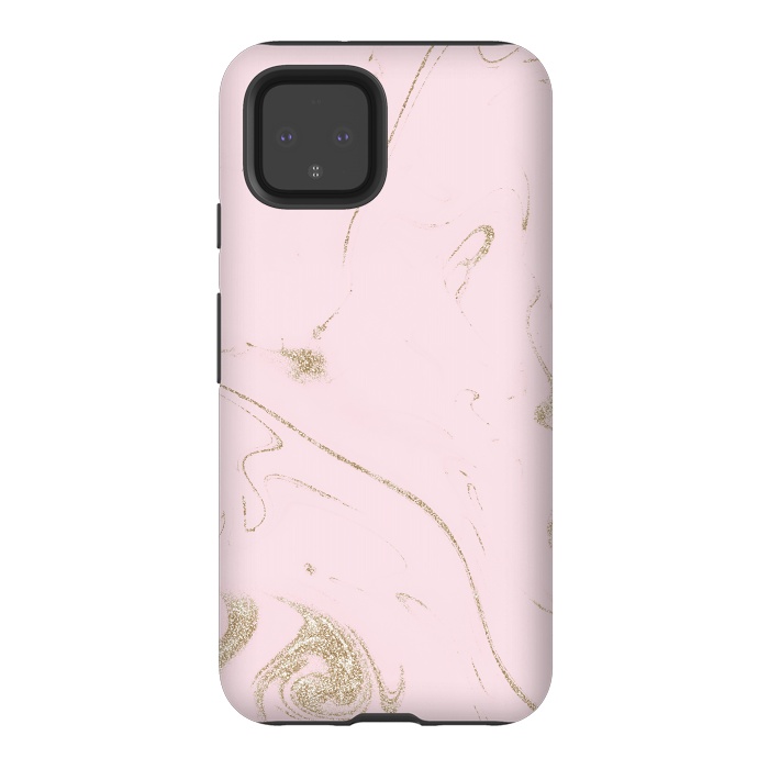 Pixel 4 StrongFit Luxe gold and blush marble image by InovArts