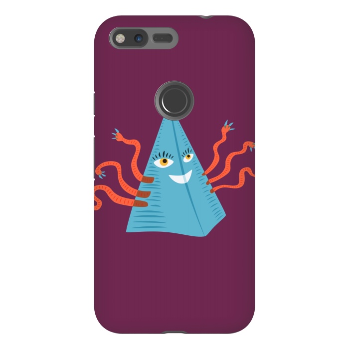 Pixel XL StrongFit Weird Blue Alien Pyramid Character With Tentacles by Boriana Giormova
