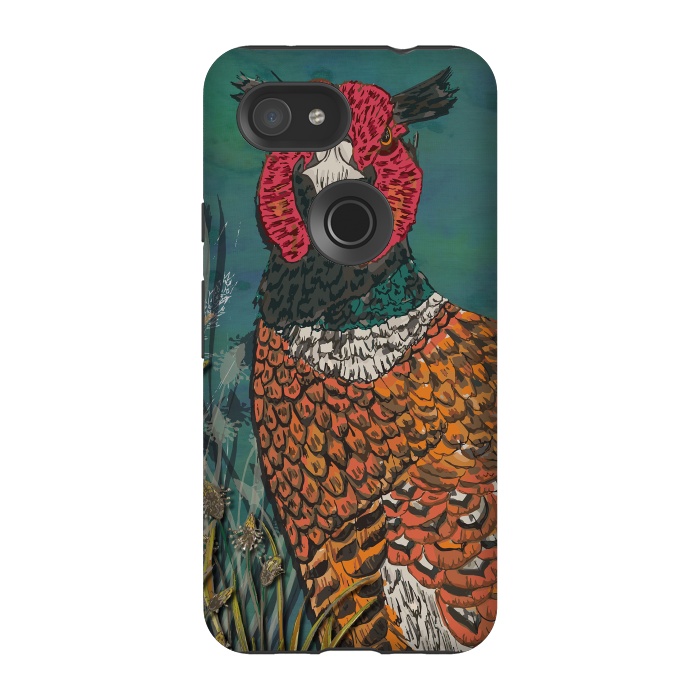Pixel 3A StrongFit Funny Pheasant by Lotti Brown