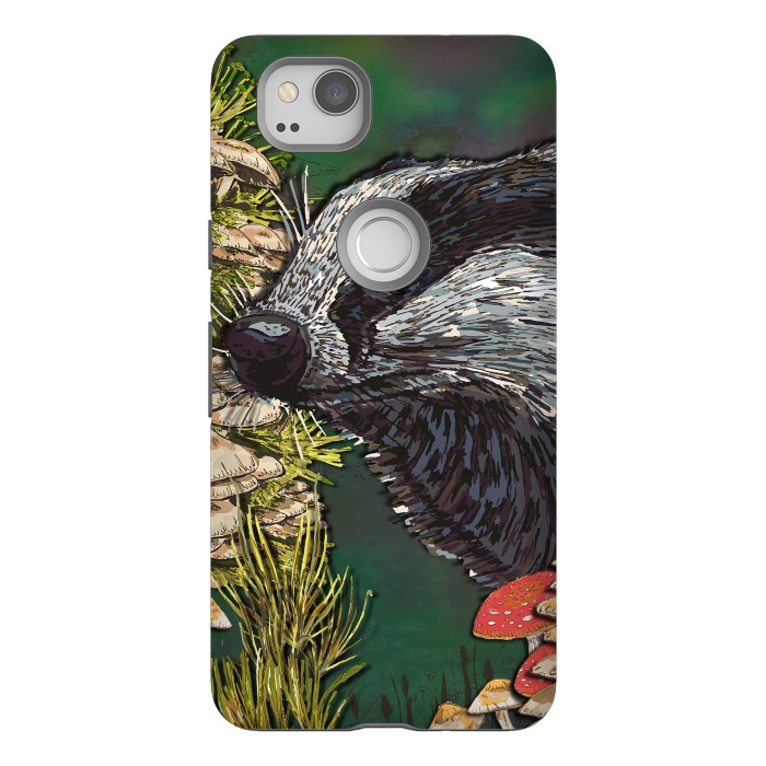 Pixel 2 StrongFit Badger Woodland Walk by Lotti Brown