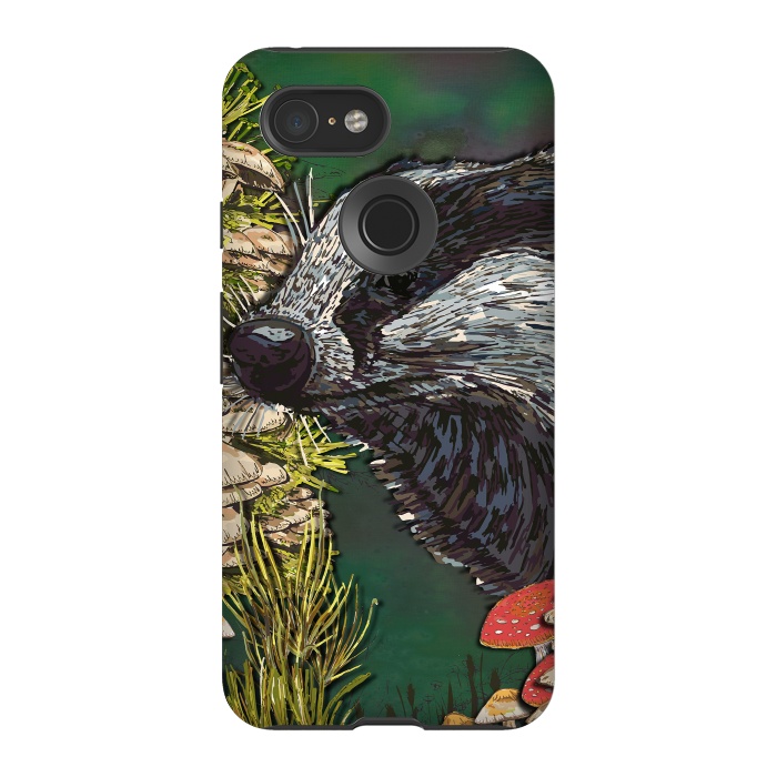 Pixel 3 StrongFit Badger Woodland Walk by Lotti Brown