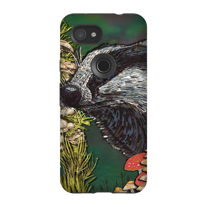 Pixel 3A StrongFit Badger Woodland Walk by Lotti Brown