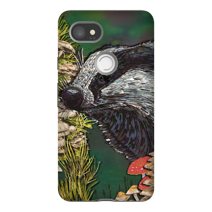 Pixel 2XL StrongFit Badger Woodland Walk by Lotti Brown