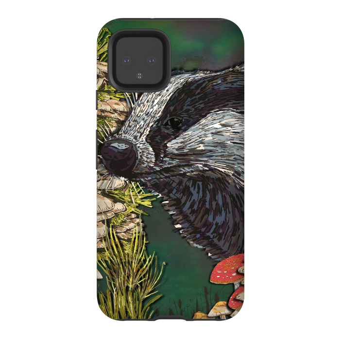 Pixel 4 StrongFit Badger Woodland Walk by Lotti Brown