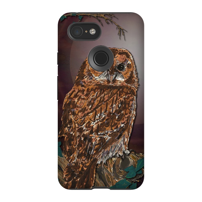 Pixel 3 StrongFit Tawny Owl - Mistress of the Night by Lotti Brown