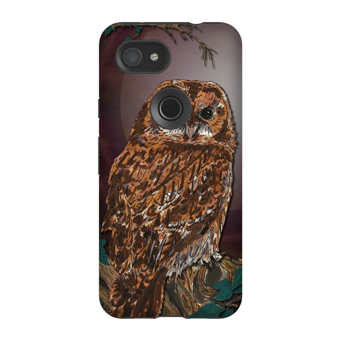 Pixel 3A StrongFit Tawny Owl - Mistress of the Night by Lotti Brown