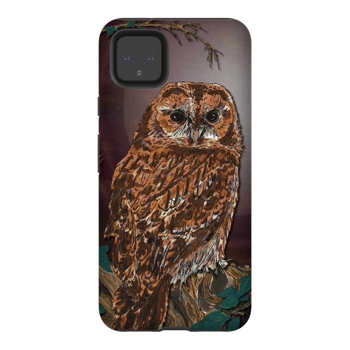 Pixel 4XL StrongFit Tawny Owl - Mistress of the Night by Lotti Brown