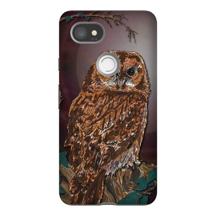 Pixel 2XL StrongFit Tawny Owl - Mistress of the Night by Lotti Brown