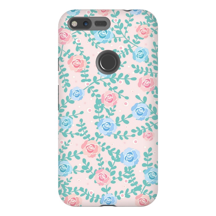 Pixel XL StrongFit Pink blue roses by Jms