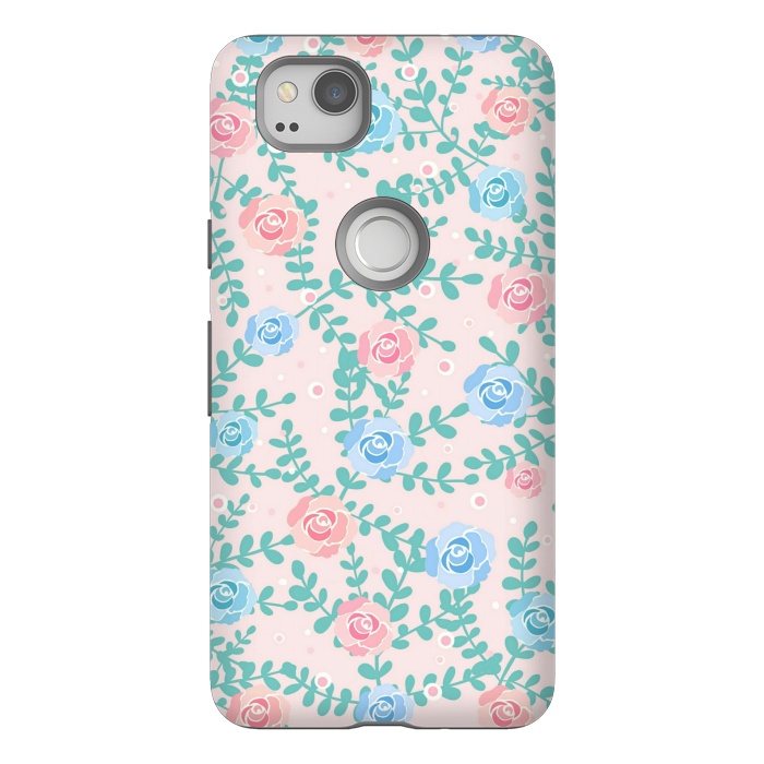 Pixel 2 StrongFit Pink blue roses by Jms