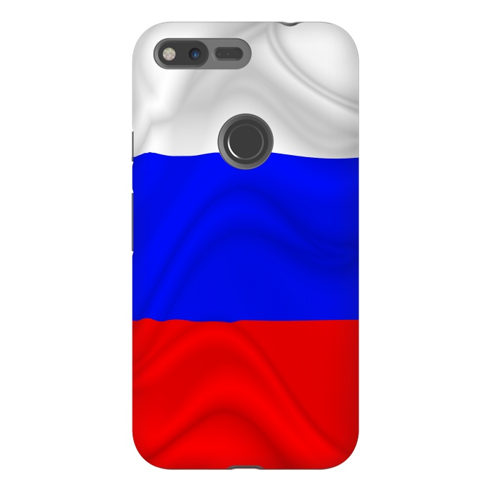 Pixel XL StrongFit Russia Waving Flag Digital Silk Satin Fabric by BluedarkArt